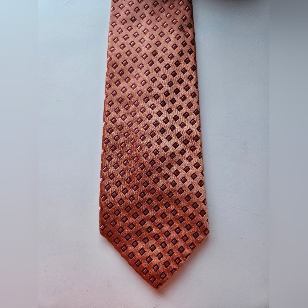Vintage Robert Talbott Best of Class Silk Tie Copper Pink Geometric Nordstrom